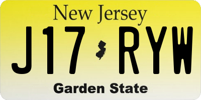 NJ license plate J17RYW