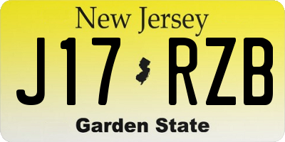 NJ license plate J17RZB