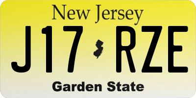 NJ license plate J17RZE