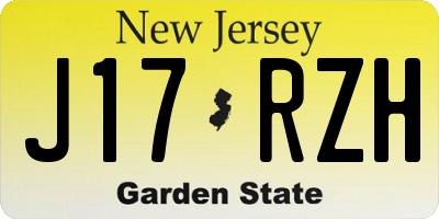 NJ license plate J17RZH