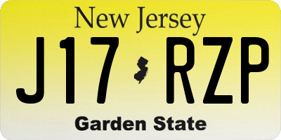 NJ license plate J17RZP