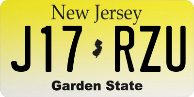 NJ license plate J17RZU