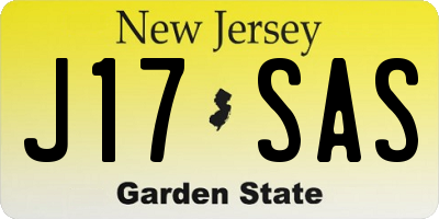 NJ license plate J17SAS