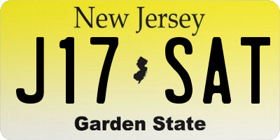 NJ license plate J17SAT