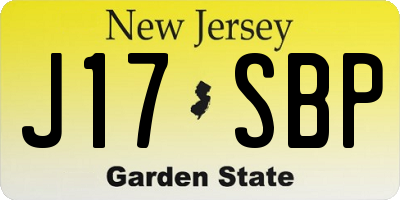 NJ license plate J17SBP