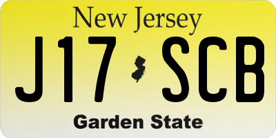 NJ license plate J17SCB