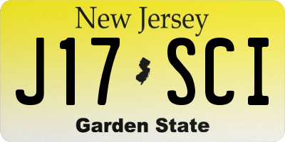 NJ license plate J17SCI