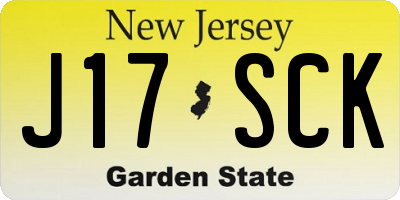 NJ license plate J17SCK