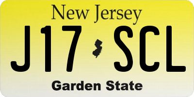 NJ license plate J17SCL