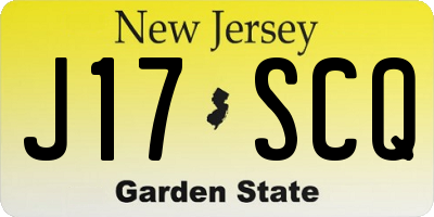 NJ license plate J17SCQ