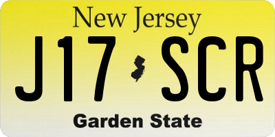 NJ license plate J17SCR
