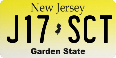 NJ license plate J17SCT