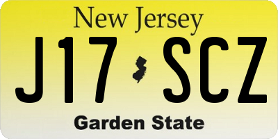 NJ license plate J17SCZ