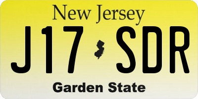NJ license plate J17SDR
