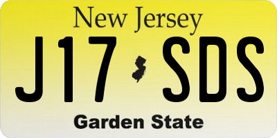 NJ license plate J17SDS
