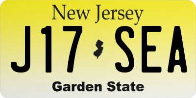 NJ license plate J17SEA