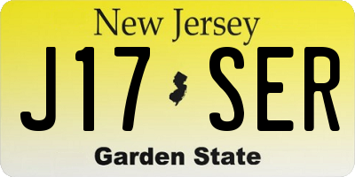 NJ license plate J17SER
