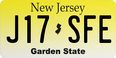 NJ license plate J17SFE