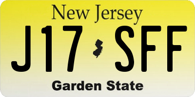 NJ license plate J17SFF