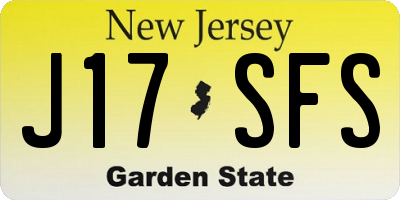 NJ license plate J17SFS