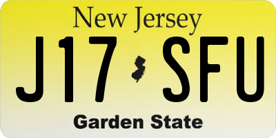 NJ license plate J17SFU