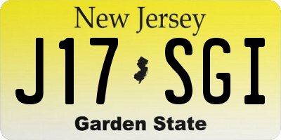 NJ license plate J17SGI