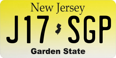 NJ license plate J17SGP