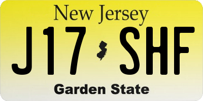 NJ license plate J17SHF