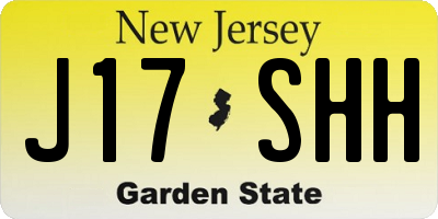 NJ license plate J17SHH