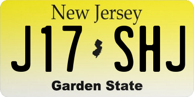 NJ license plate J17SHJ