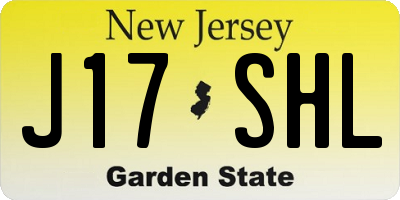 NJ license plate J17SHL