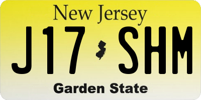 NJ license plate J17SHM