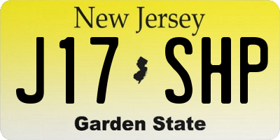 NJ license plate J17SHP