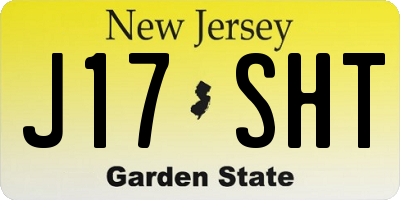 NJ license plate J17SHT
