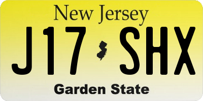 NJ license plate J17SHX