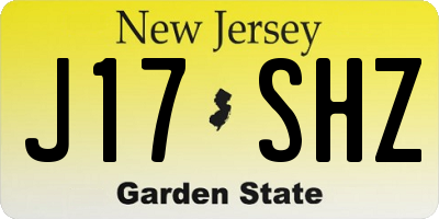 NJ license plate J17SHZ