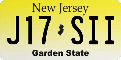 NJ license plate J17SII