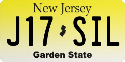 NJ license plate J17SIL