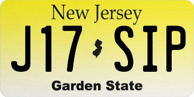 NJ license plate J17SIP