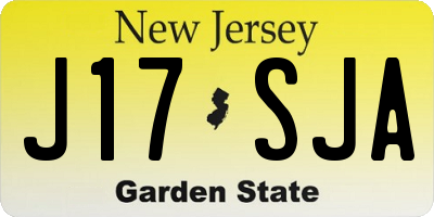 NJ license plate J17SJA