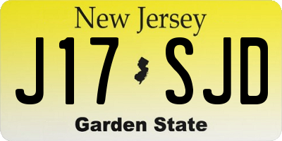 NJ license plate J17SJD
