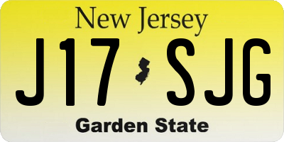 NJ license plate J17SJG