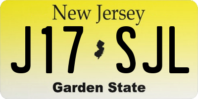 NJ license plate J17SJL