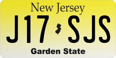NJ license plate J17SJS