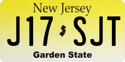 NJ license plate J17SJT