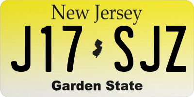 NJ license plate J17SJZ