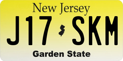 NJ license plate J17SKM