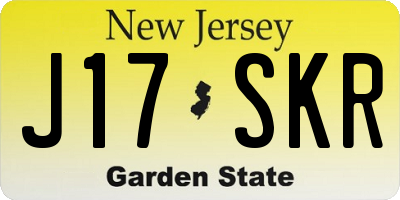 NJ license plate J17SKR