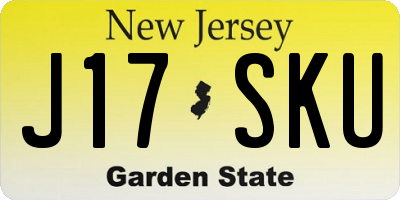 NJ license plate J17SKU