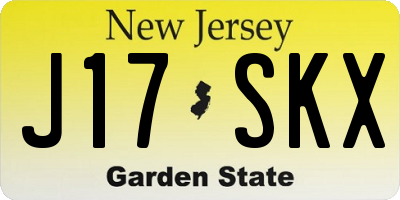 NJ license plate J17SKX